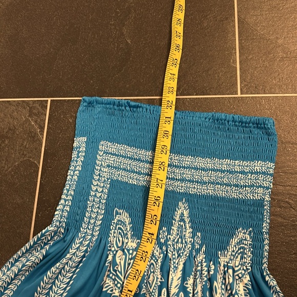 Blue n white strapless summer dress - Picture 7 of 7